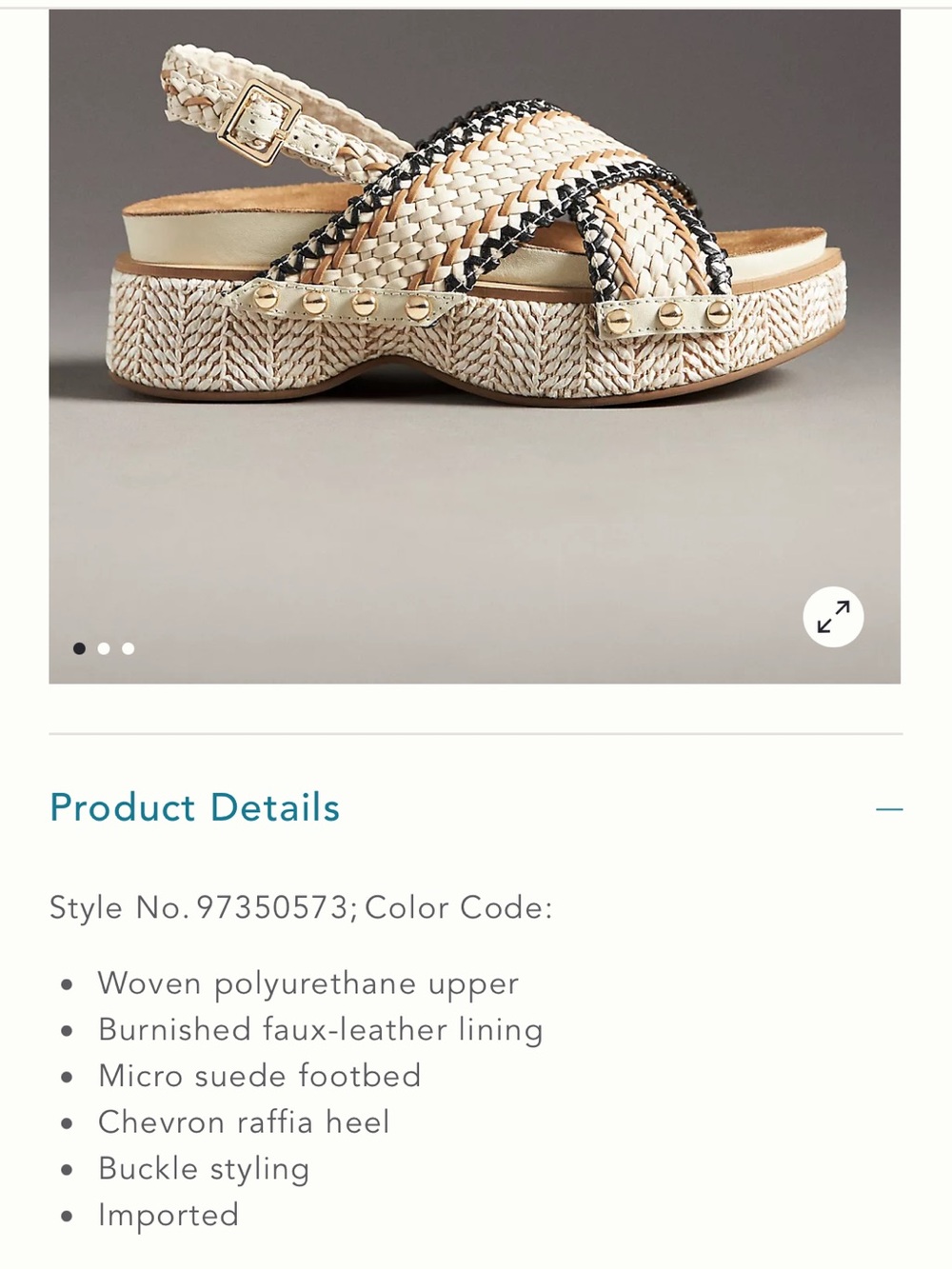 Kelsi Dagger White, Tan and Black Braided Slingback Sandals